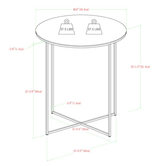 Walker Edison 16" Glam Round Side Table